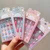 Cute Children Wearing Nails Cherry Love Heart Nail Tips Hot Long Nail Sticker  for Girls Students