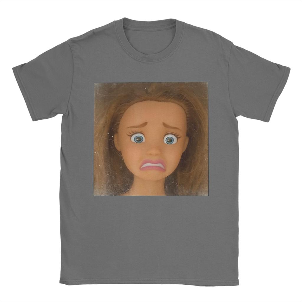 Funny Disgusting Doll Face Meme T Shirt Summer  Cotton TShirts For Men Harajuku Casual Tshirt Short Sleeve Y2K Retro Tees