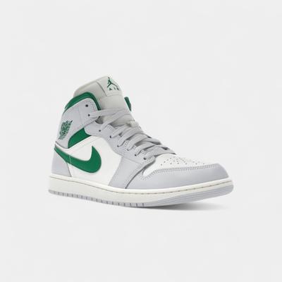 Jordan 1 Mid White Pure Platinum Pine Green