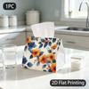 1pc Tissue Box, Watercolor Floral Warm Vivid Pattern, 2D Flat Printing, Made from Tough Polyester, Strong And Firm, Tissue Dispenser, for Restaurant