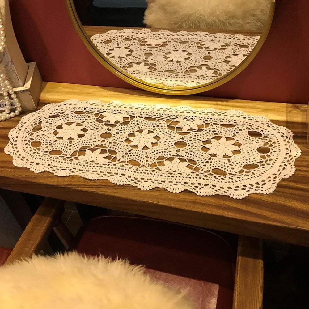 New Oval Crochet Doilies Crochet Cotton 35/40CM Crochet Placemats Handmade Doilies