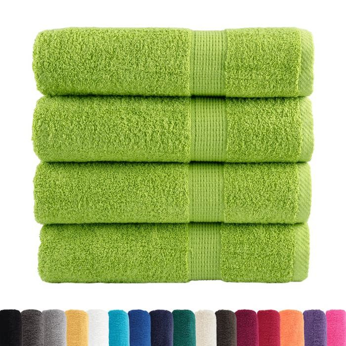 VidaXL Essuie-mains de Qualité Supérieure 4 pcs, Serviettes de Bain, Serviettes à Main, Débarbouillettes de Salle de Bain, 137498