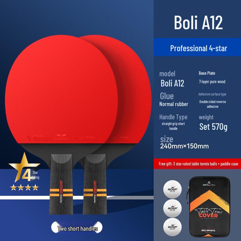 Bo Li Professionelles Tischtennis-Schläger-Set mit Schlägerhülle & Bällen