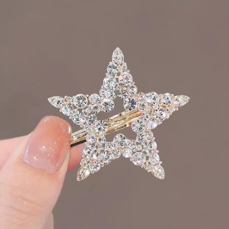 Crystal Flower Hair Claw Clip - Korean Style 2025