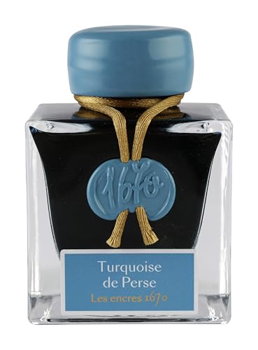 

Herbin Anniversary Ink 1670, 50ml (with gold particles) for fountain pens, glass pens, and dip pens, Turquoise, Persian, HERBIN hbj15014