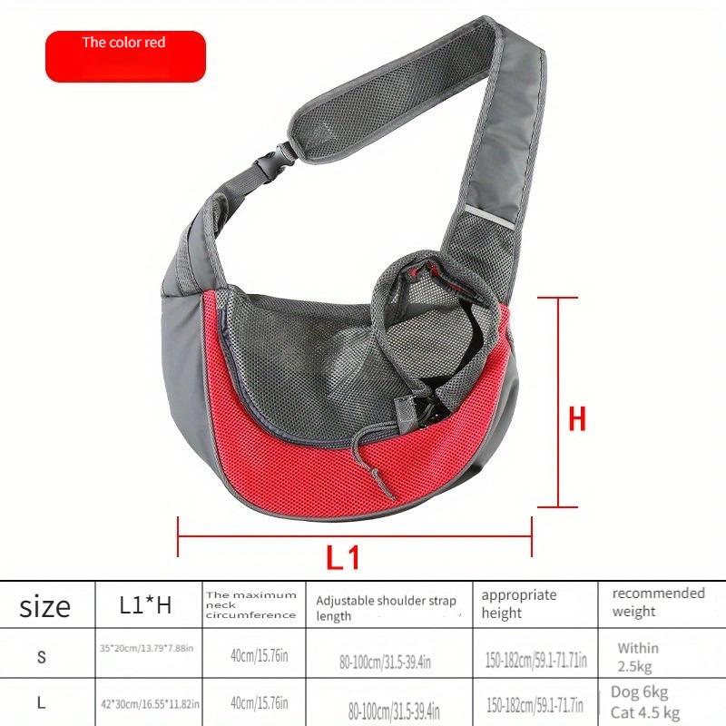 Pet Shoulder Bag Cat Dog Luggage Bag Travel Portable Mesh Breathable Messenger Bag Pet Chest Small Backpack
