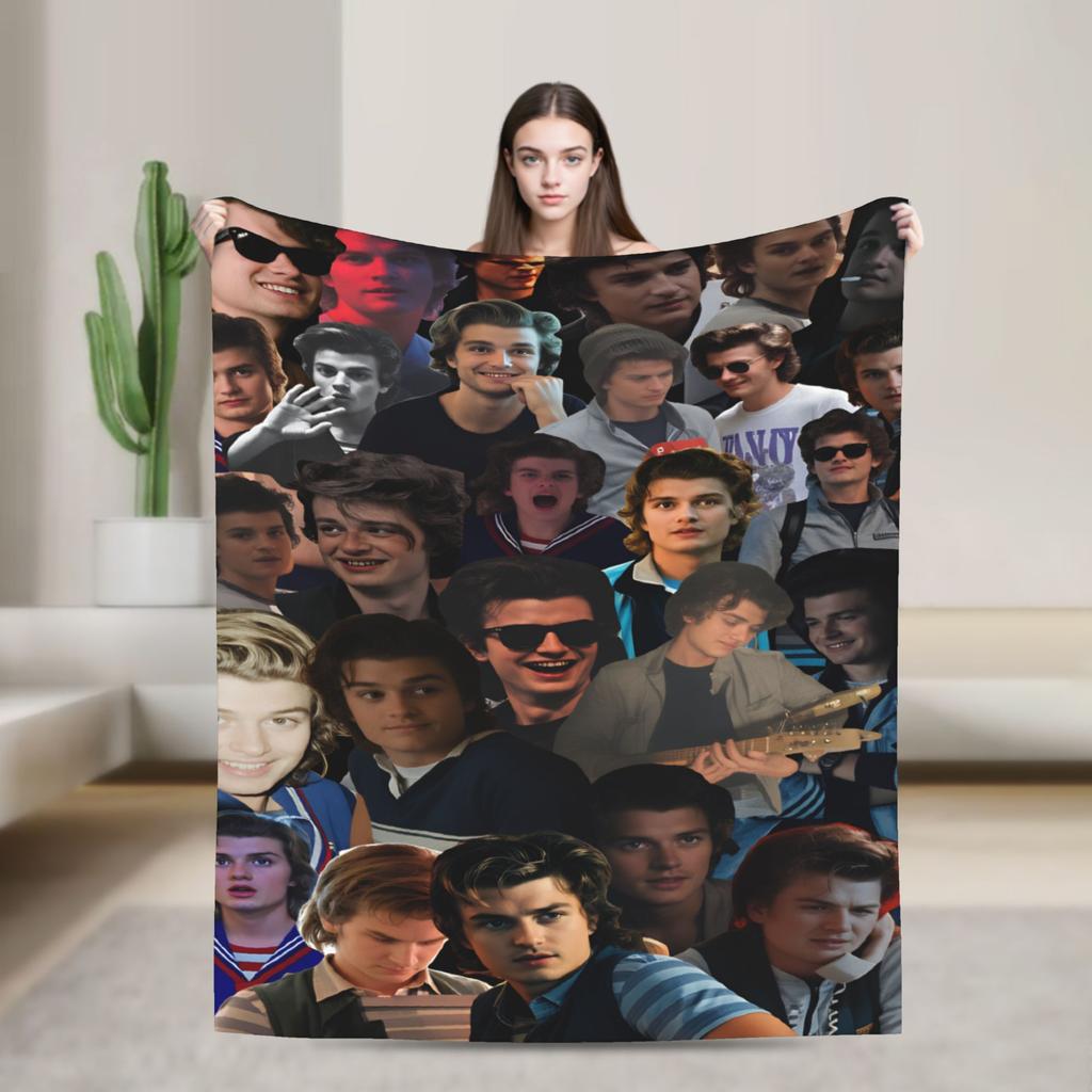 Steve Harrington Soft Blanket Girls Boys Plush Throw Blanket Street Trend Living Room Flannel Bedspread Sofa Bed Cover