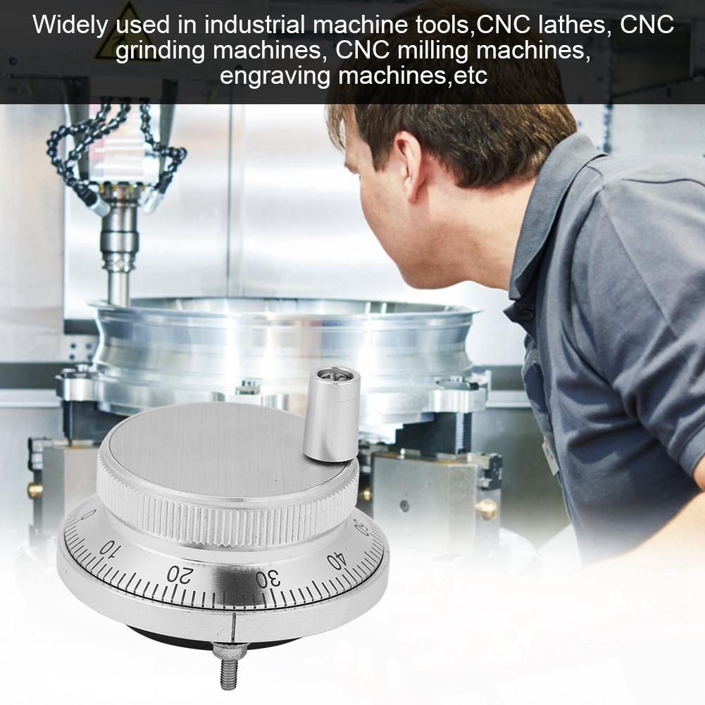 5V 60mm Diameter 4 Terminal Manual Pulse Generator CNC Electronic Handwheel with Handle