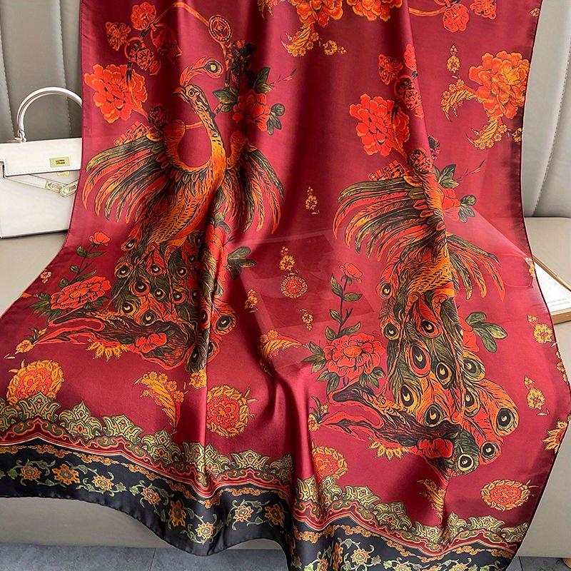 Luxury  Silk Scarf   Women Animal Print Muffler Shawls Wraps Scarves Hijab Bufanda Foulard Female Bandana 180*90Cm