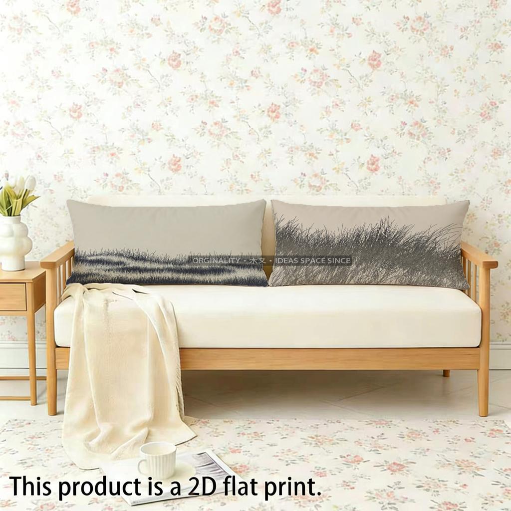 Grass Pattern Rectangle Pillowcase Suitable For Sofa Bedroom Car Pillow Cover Cushion Rectangular Back Cushion