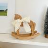 2025 New Rural Style Rocking Horse Decoration Living Room Bedroom Desktop Wooden Handicrafts Decorative Ornaments