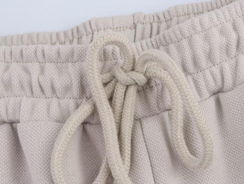 2025 Spring Women's European & American Style Poplin Patchwork Sweatshirt with Casual Long Pants