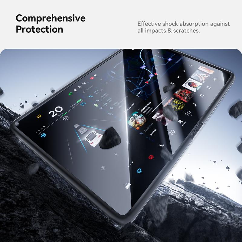 YZ For Tesla Model 3/Y/YL Highland Juniper Center Control screen Tempered Glass Film Protector Matte HD with Border Protection