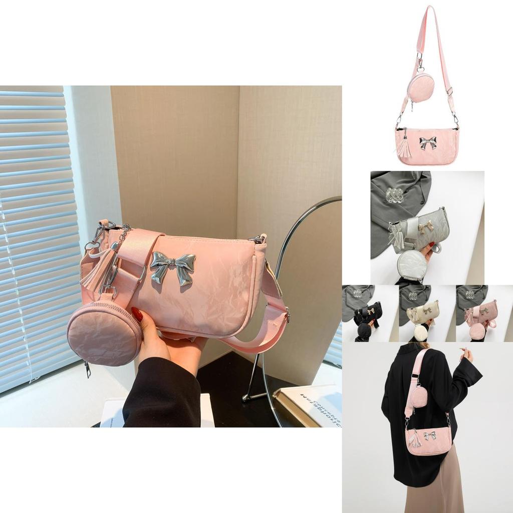 Stylish Trendy Pu Shoulder Bag For Women With Sweet Bowknot In Multiple Colors