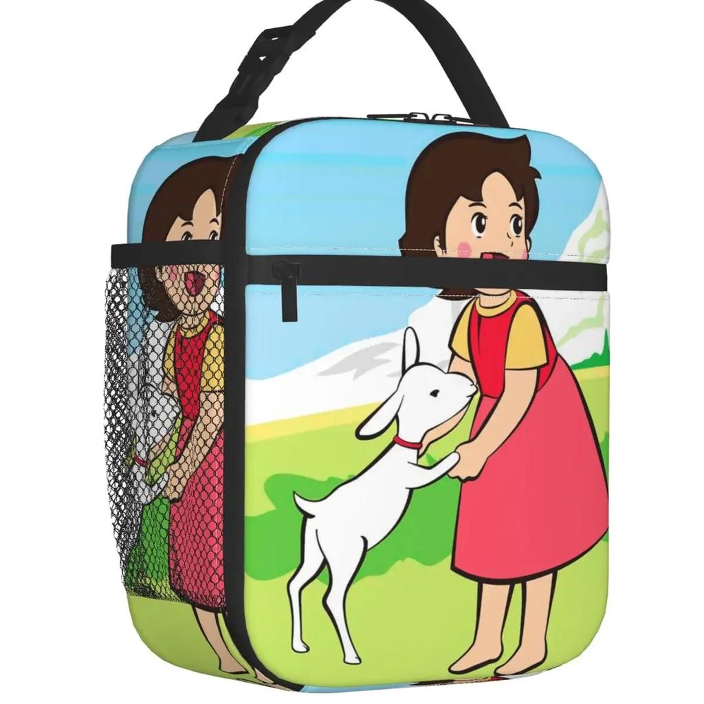 Custom Heidi Peter And Grandpa Together Lunch Bag Men Women Cooler Thermal Insulated Lunch Boxes for Student School