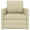 60 Cm Cream Faux Leather Sofa Bed
