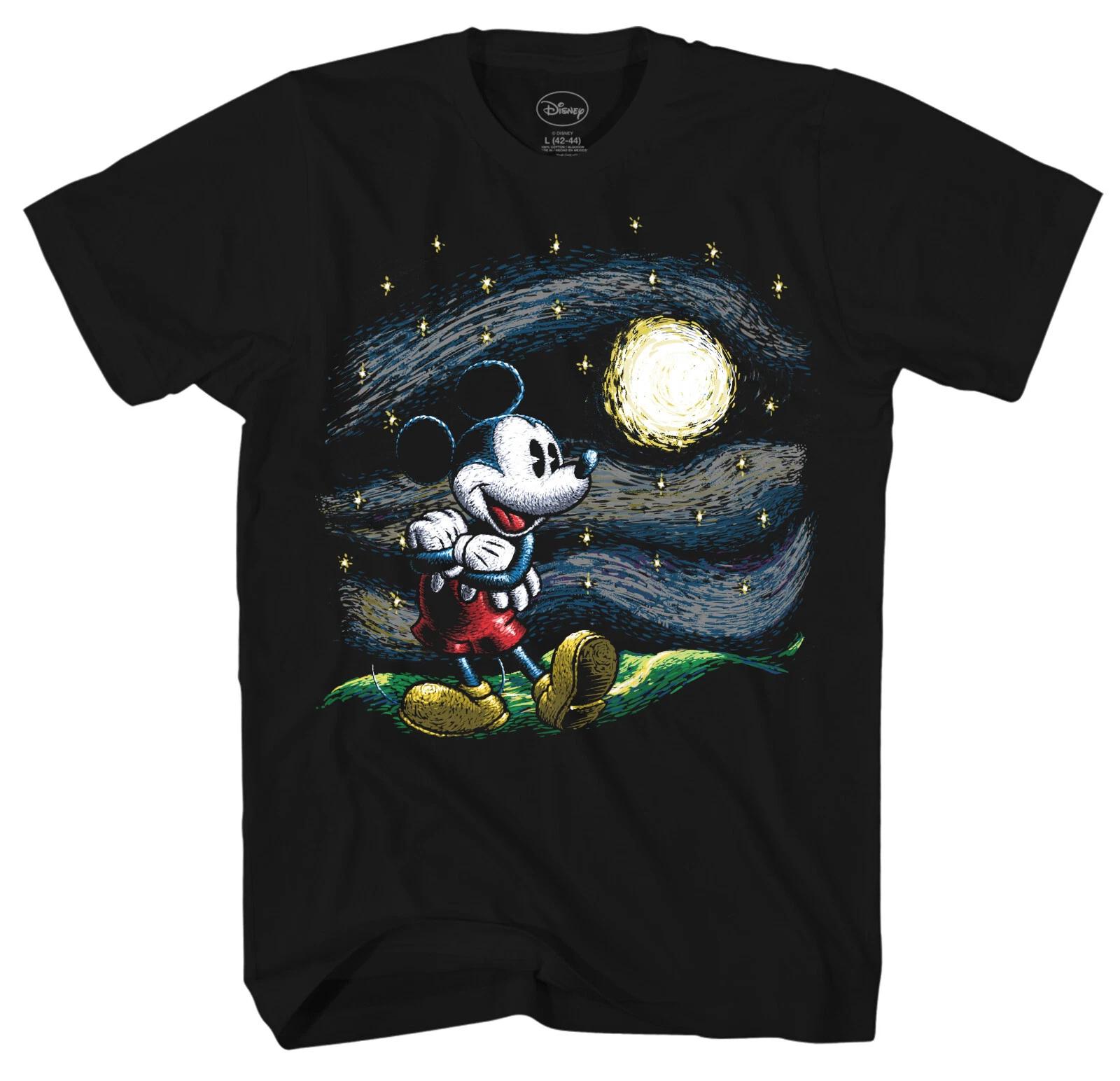 Disney Mickey Mouse Starry Night Men s Black T-Shirt New XXXXL