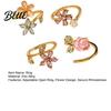 Anti-oxidation Ring 4Pcs/Set Adjustable Set Pink Flower Multi-Petal Design Finger