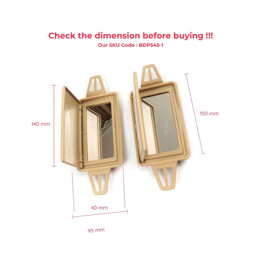 BDP545-1 2 PCS Sun Shade Visor Makeup Cosmetic Mirror Cover and Mirror TAN Color For Mercedes W210 W211 2108102510 2118100410 
