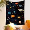 "Colorful Planets and Stars in Space" Patterned Tapestry Decorative Wall Hanging, Home Bedroom Living Room Decor