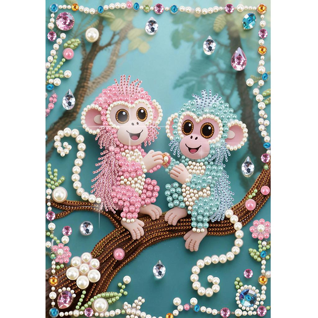 Animal Special Shaped DIY Partial Drill Pearl Gem Diamond Art Painting Kit Gift Art Craft Pearl Diamond Painting 11.81x15.75in