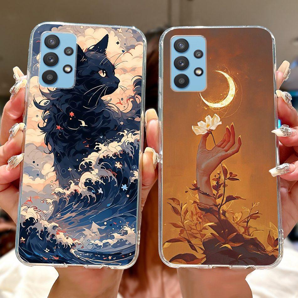 For Samsung Galaxy A32 Cool Dragon Tiger Painted Phone Case For Samsung A32 4G 5G SM-A325F SM-A326B Soft Silicone TPU Cases