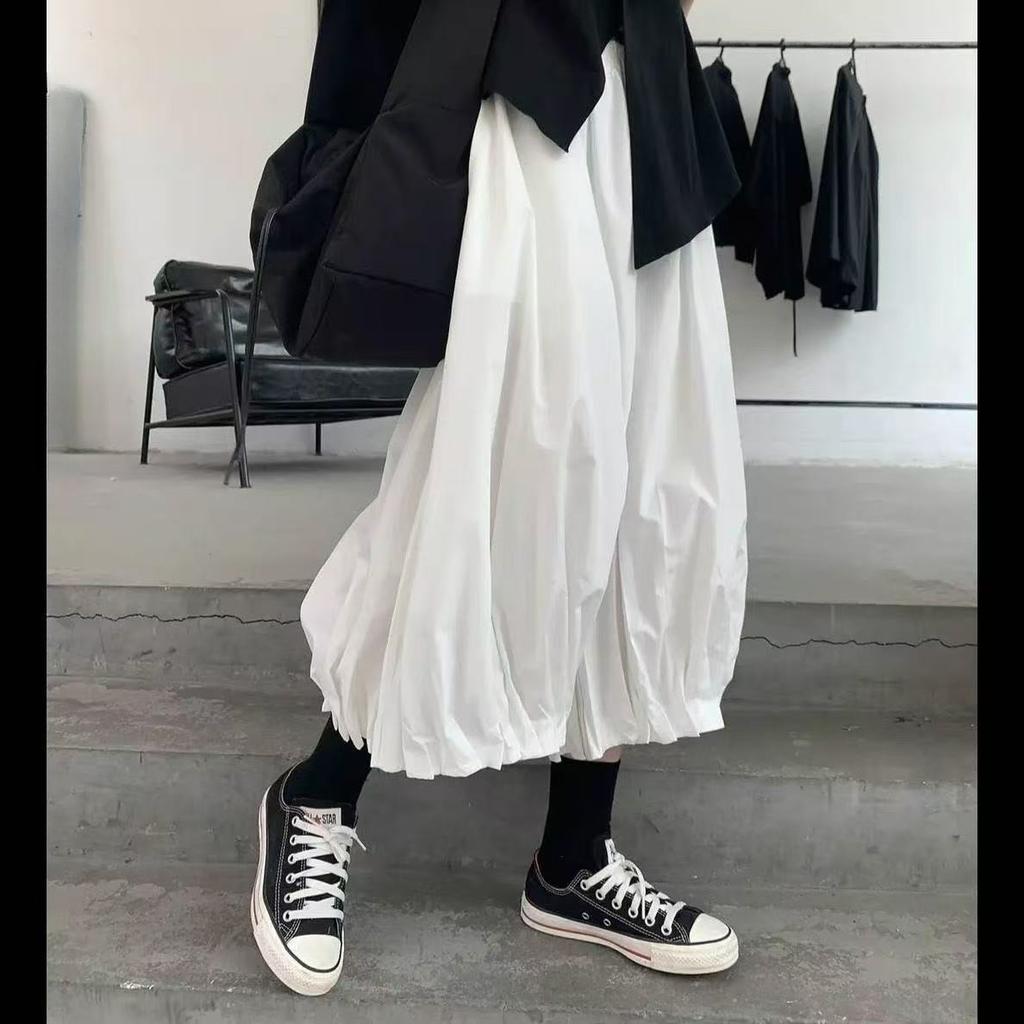 Plus Size Women's Spring and Summer Wide-leg Pants Bf Style Casual Pants Elastic Waist Nine-point Pants Loose Pleated Bloomers