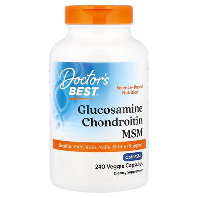 Doctor's Best OptiMSM Glucosamine Chondroitin MSM Veggie Capsules, 240 Count