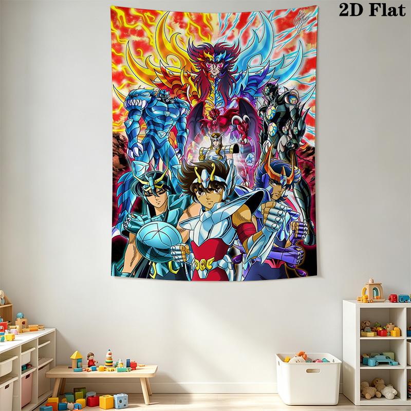 Saint Seiya Knights Zodiac Tapestry Fashion Print Background Cloth Soft Background Wall Hanging Cloth Atmospheric Background Cloth