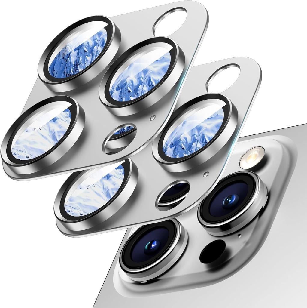 2 buc. capac de protectie a lentilelor aparatului foto din titan negru pentru iPhone 16 Pro Max 15 Plus 14 13 Mini 12 11 16Pro 2024 Film de protectie Accesorii pentru telefon