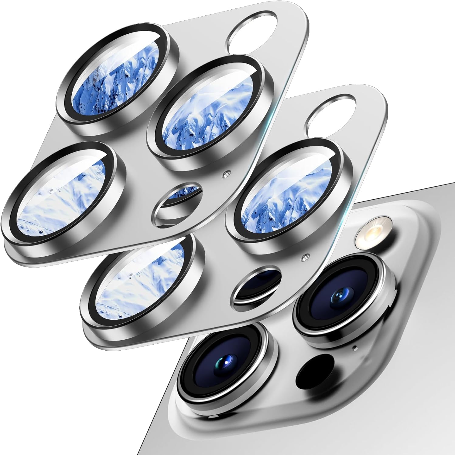 

2 шт. черный титановый защитный чехол для объектива камеры для iPhone 16 Pro Max 15 Plus 14 13 Mini 12 11 16Pro 2024 защитная пленка аксессуары для телефонов For iPhone 11 серебряный