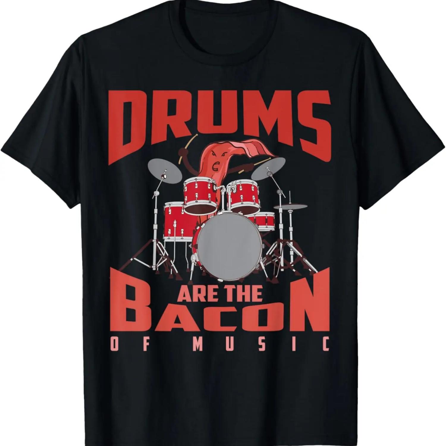 Funny Cat Shirt Cat Playing Drums Shirt Funny Drummer Shirts T-Shirt S