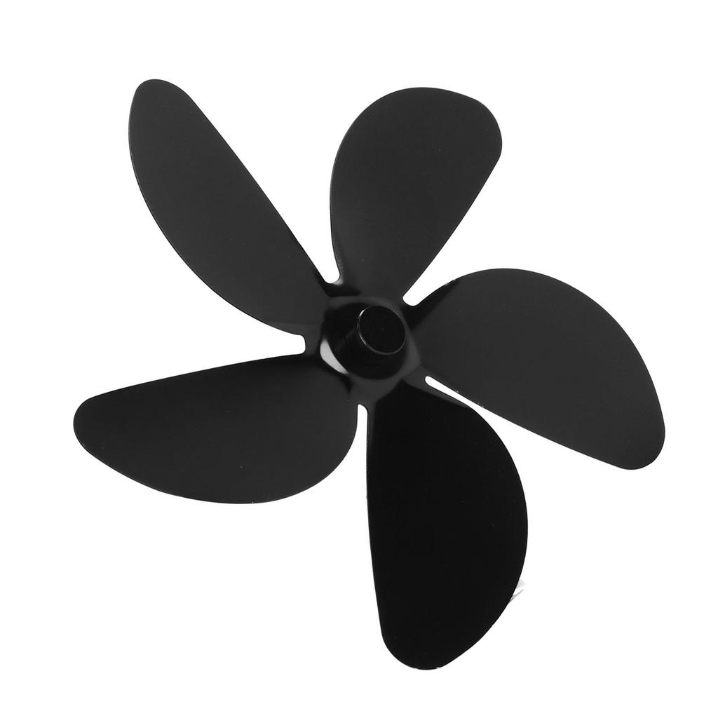 Holzofen Ventilatorflügel Ersatz Aluminiumlegierung 5 Flügel Kaminventilator für Haushaltsgebrauch Schwarz