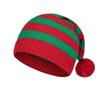 Christmas Hat Knitted Hat With Red And Green Stripes And Fur Ball Long Tail Hat Christmas Hat Old Man Hat