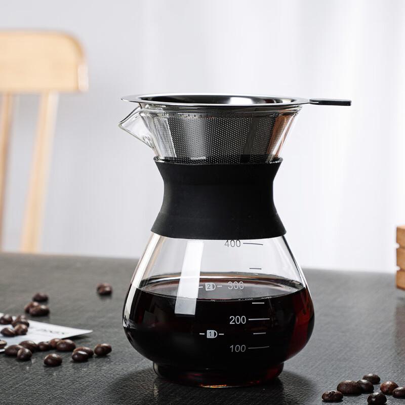 

Changqi 400ml Glass Pour-Over Coffee Maker with Filter