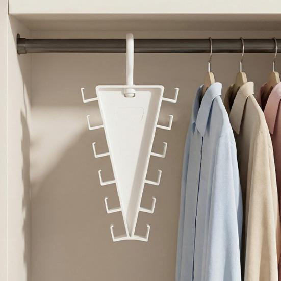Double-Sided Clothes Hanger, with 12 Hooks Open Hook Design, V-Shape Vertical Easy Access Organizer, for Shirts Hats Belts Scarves