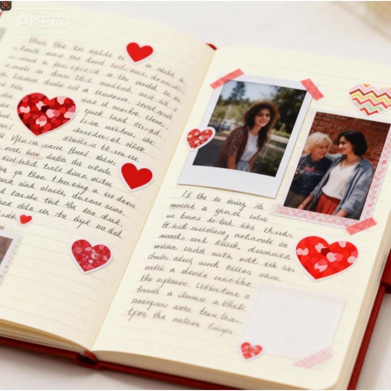 1 set/500pcs Heart Shape Adhesive Stickers - Gift Wrapping Scrapbooking Wedding Birthday Party Supplies