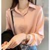Solid Color Elegant Casual Long Sleeved Shirts Fashion New Slim Comfortable Turn-down Collar Top Women's Clothing 2023