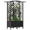 Raised Garden Bed with Trellis and Roof Black 122 X 40 X 144 Cm PP