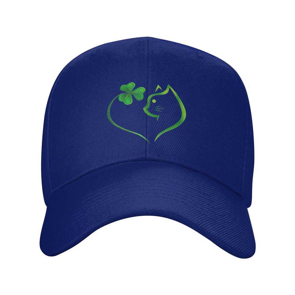 Shamrock Cat Heart St Patricks Day Cat Lovers Cat Mom Baseball Cap Summer Trucker Hat Sunscreen Snapback Cap Women Baseball Cap