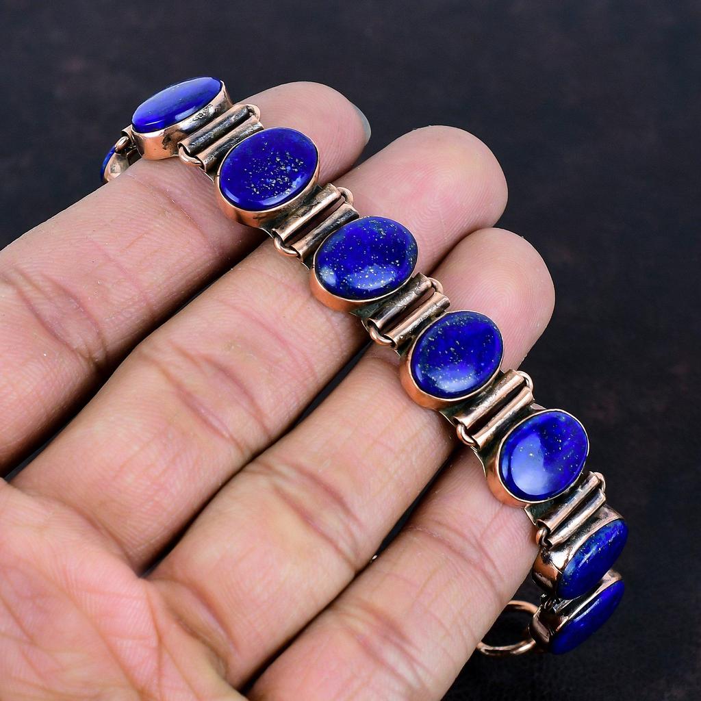 Lapislazuli Armband Kupferarmband verstellbares Kettenarmband Edelsteinarmband von höchster Qualität Kupferschmuck Geschenke für sie handgefertigtes Armband