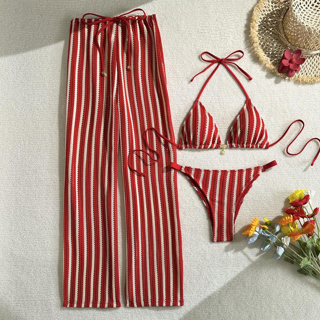 Women's Split Bikini Swimsuit Sports Swimsuit Three-piece Set