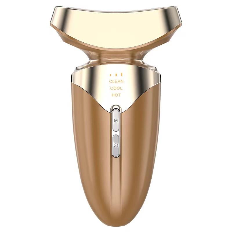 

Двухэффектный Z-образный бьюти-инструмент для шеи, горячий и холодный проводник, инструмент для шеи, микротоковый бытовой бьюти-инструмент для удаления морщин на шее золотой