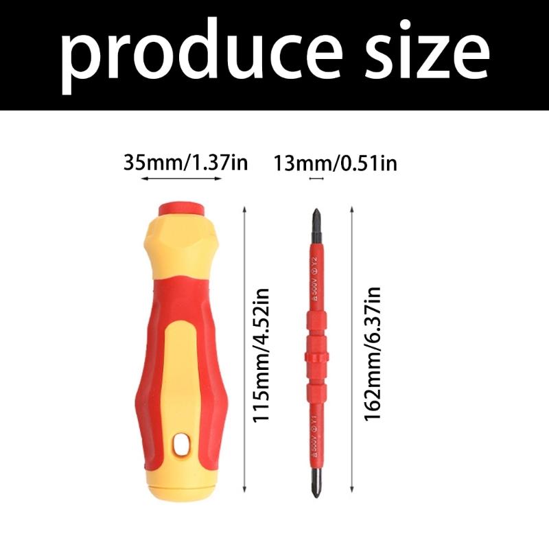 3 Function Insulated Screwdriver Hex Socket Design Double Color Rubber Coated Handle Stable Anti Fatigue Grip