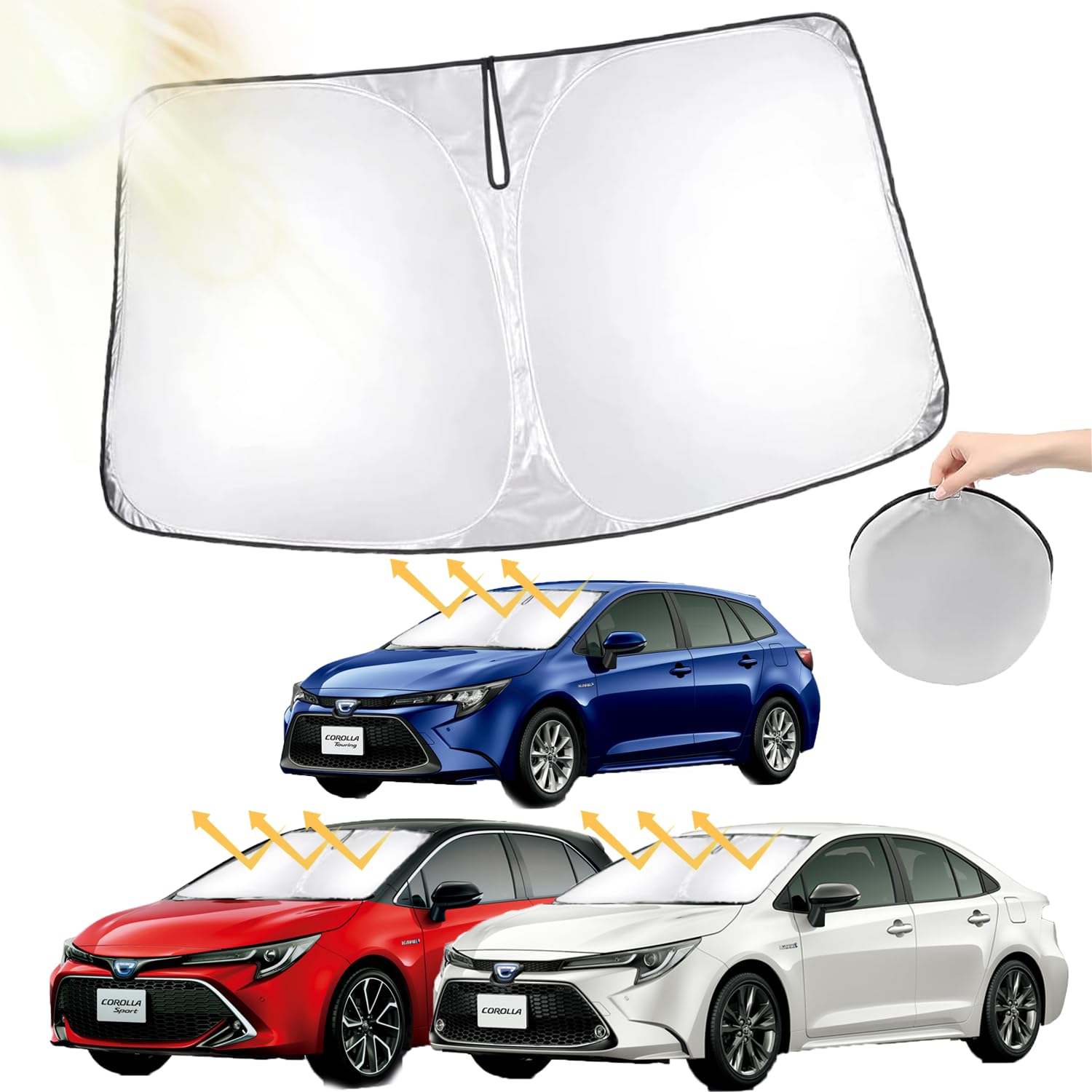 

Серия Oricarmes Toyota Corolla Corolla Touring Corolla Sport Солнцезащитный козырек на лобовое стекло Затемняющий Изоляционный Солнцезащитный козырек Сон в машине Сумка для хранения