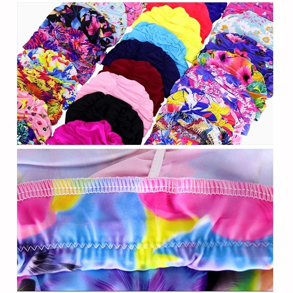 Caps Flowers Printed High Elastic Swim Cap Diving Hat Swimming Hat Swimming Cap Swim Pool Hat