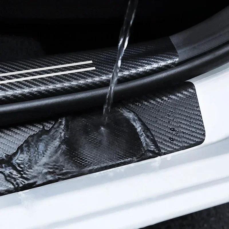 1/4/5Pcs Car Door Sill Scuff Plate Decor Carbon Fiber Stickers For Volkswagen VW Golf Polo Passat Tiguan Touareg Magotan Touran