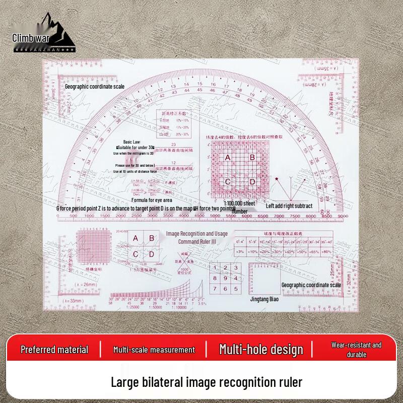 Panzhan Military Map Reading  Geographic Coordinate Ruler Set