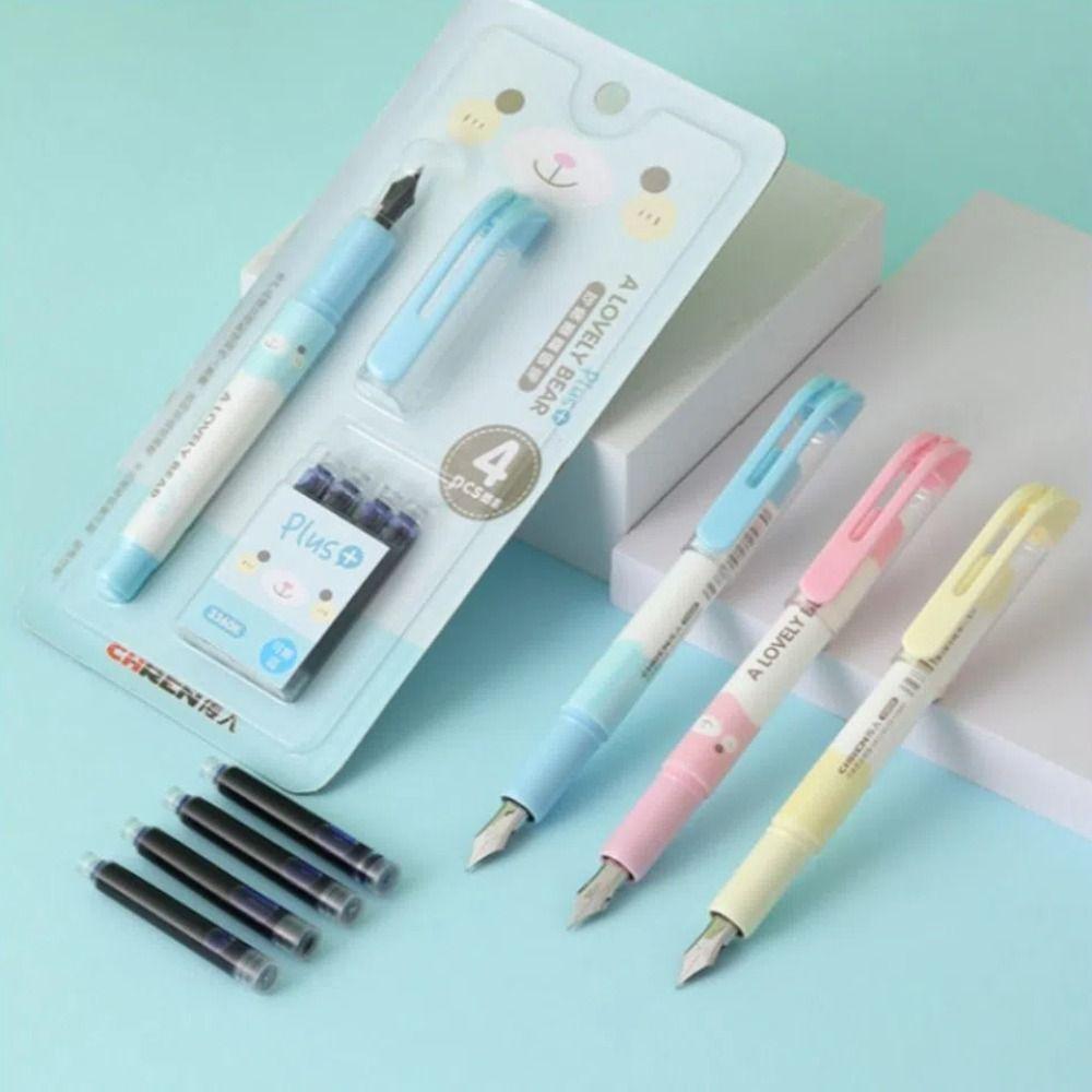 0.38mm Erasable Fountain Pen (1 Pen 4 Ink Sacs 1 Pen Cap) Ink Writing Pen Fountain Pen Set  Office