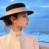 Formal Flat Felt Hat Wide Brim Fedoras Hats New Top Hat for Women  Dress Accessories